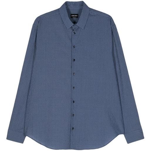 Giorgio Armani camicia con stampa grafica - blu