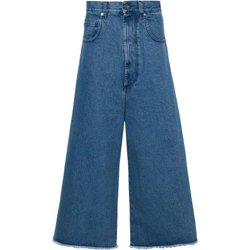 LỰU ĐẠN jeans crop a gamba ampia - blu