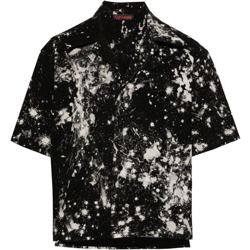 LỰU ĐẠN camicia con effetto schiarito - nero