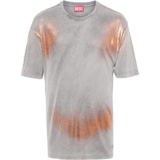 Diesel t-shirt t-buxt con glitter - grigio