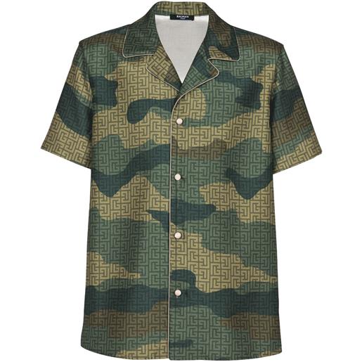 Balmain camicia con stampa camouflage - marrone