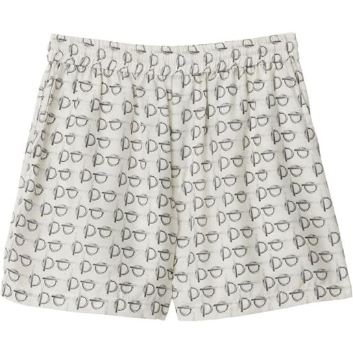 Burberry shorts con stampa - bianco