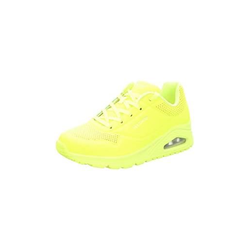 Skechers uno - night shades, sneaker donna, yellow neon yellow durabuck nyel, 38.5 eu