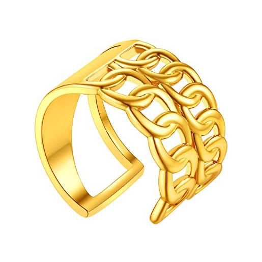 FindChic catena cubana anello anelli per gioielli ridimensionabili per donna ragazze anelli per catena a maglie con pollice impilabili placcati in oro
