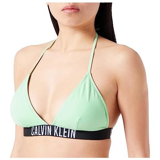 Calvin Klein top bikini a triangolo donna imbottito, verde (ultra green), m