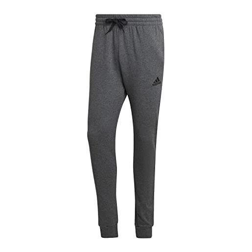 adidas regular tracksuit bottoms pantaloni da uomo, essentials fleece, dark grey heather/black, s