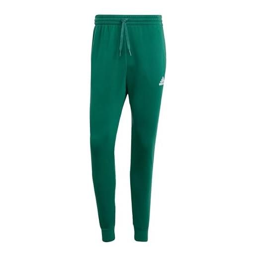adidas regular tracksuit bottoms pantaloni da uomo, essentials fleece, collegiate green, s