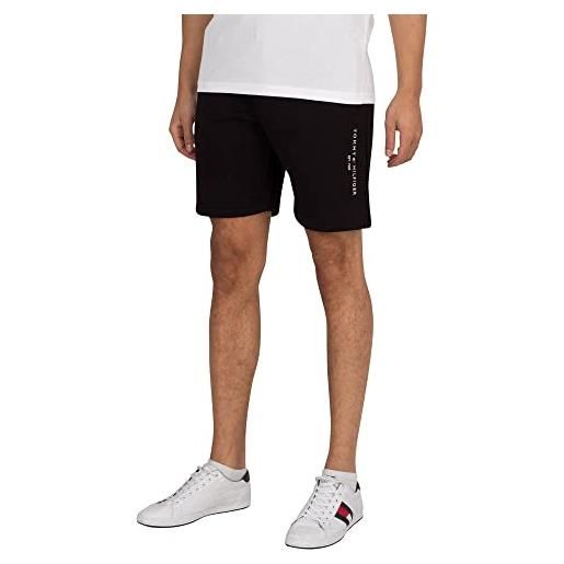 Tommy Hilfiger tommy logo sweatshorts, pantaloncini sportivi, uomo, black, m