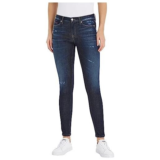 Tommy Jeans jeans donna nora skinny fit, blu (denim dark), 32w / 34l