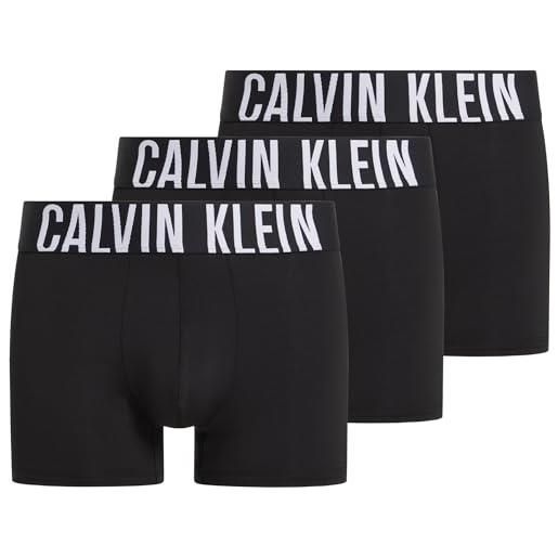 Calvin Klein trunk 3pk boxer, uomo, nero (black), s