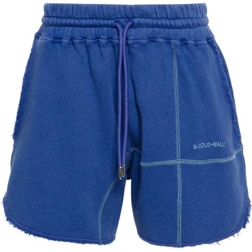 A-COLD-WALL* shorts sportivi con dettaglio cuciture - blu