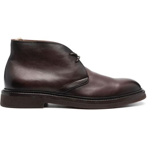 Officine Creative dude lace-up leather boots - marrone