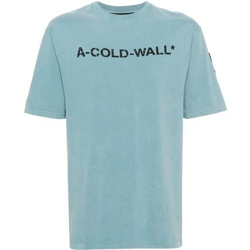 A-COLD-WALL* t-shirt overdye con stampa - blu