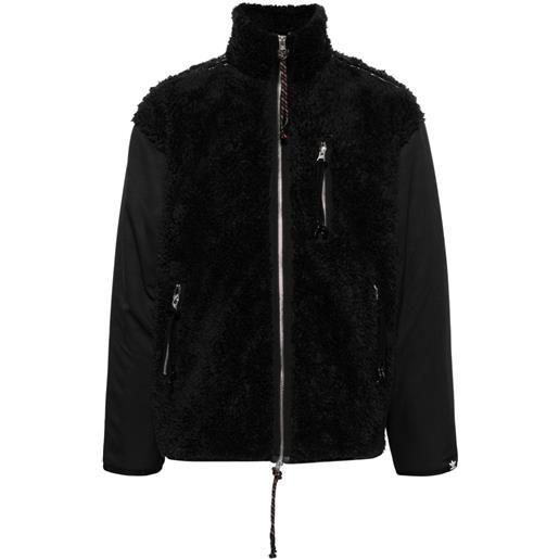 adidas faux-fur panelled jacket - nero