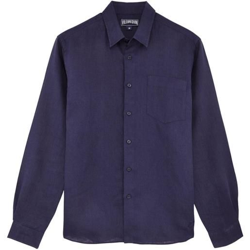 Vilebrequin camicia con ricamo - blu
