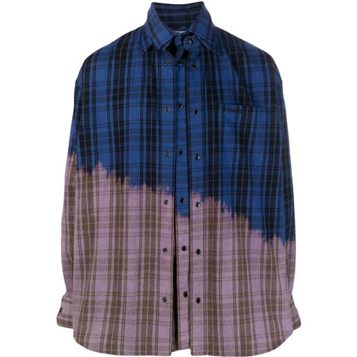 VETEMENTS bleached plaid-check pattern shirt - blu