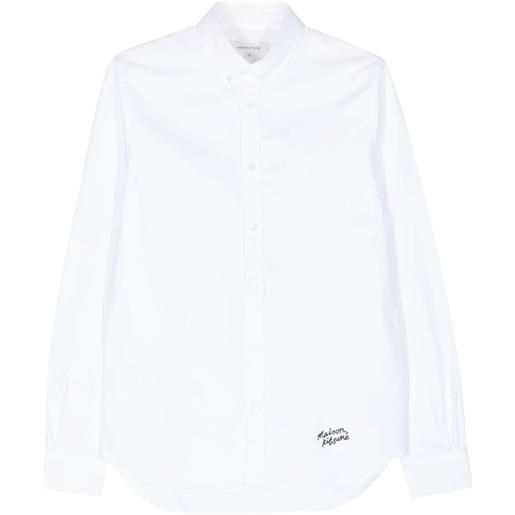 Maison Kitsuné camicia con ricamo - bianco