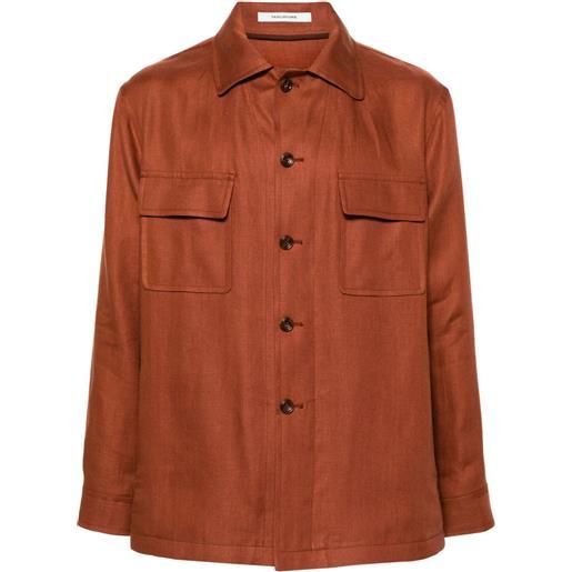 Tagliatore giacca-camicia con bottoni - arancione