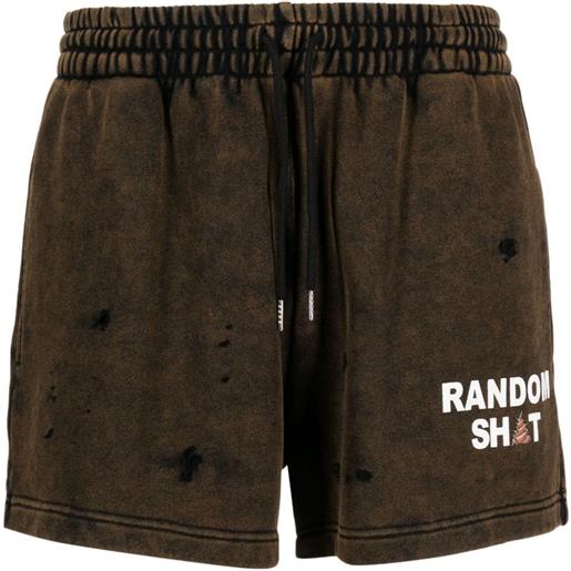 Natasha Zinko shorts random con effetto vissuto - marrone