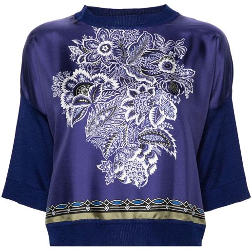 ETRO t-shirt a fiori - blu