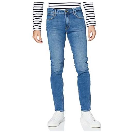 Lee malone jeans uomo, blu (mid worn martha), 30w/34l