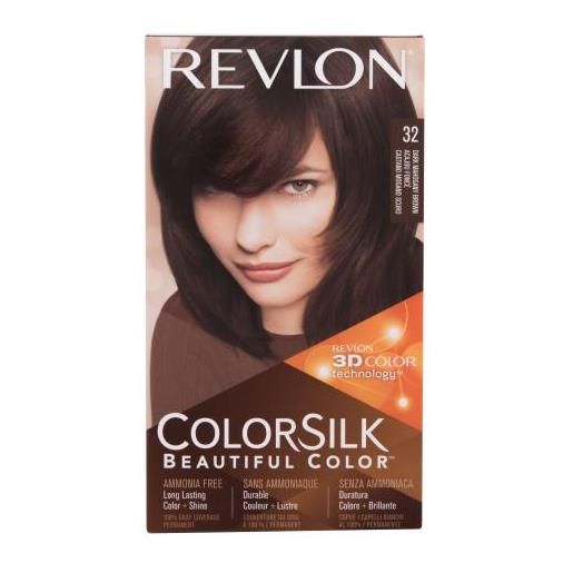 Revlon colorsilk beautiful color tonalità 32 dark mahogany brown cofanetti tinta per capelli colorsilk beautiful color 59,1 ml + sviluppatore 59,1 ml + balsamo 11,8 ml + guanti per donna