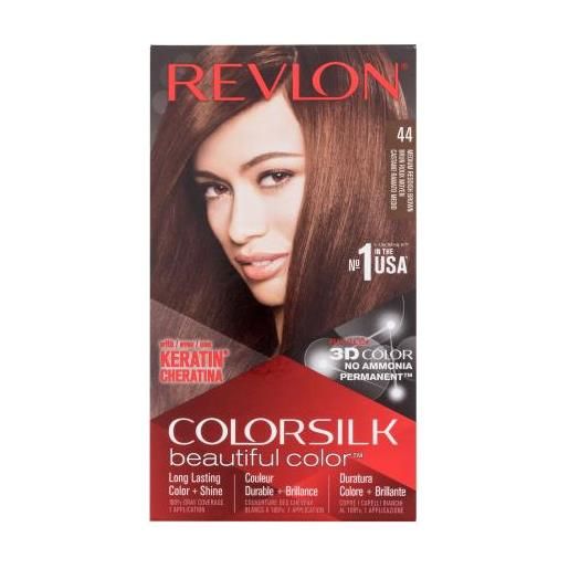 Revlon colorsilk beautiful color tonalità 44 medium reddish brown cofanetti tinta per capelli colorsilk beautiful color 59,1 ml + sviluppatore 59,1 ml + balsamo 11,8 ml + guanti per donna