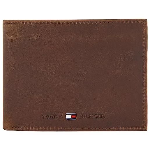 Tommy Hilfiger portafoglio uomo johnson con scomparto monete, marrone (brown), taglia unica