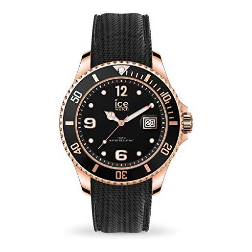 Ice-watch ice steel black rose gold orologio nero da uomo con cinturino in silicone, 016766 (large)