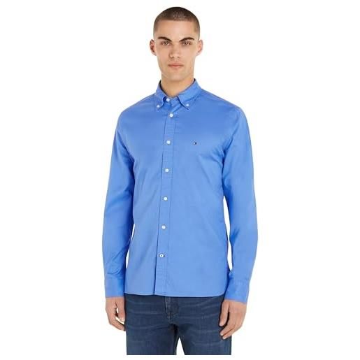Tommy Hilfiger flex poplin rf shirt mw0mw30934 camicie casual, blu (blue spell), xs uomo