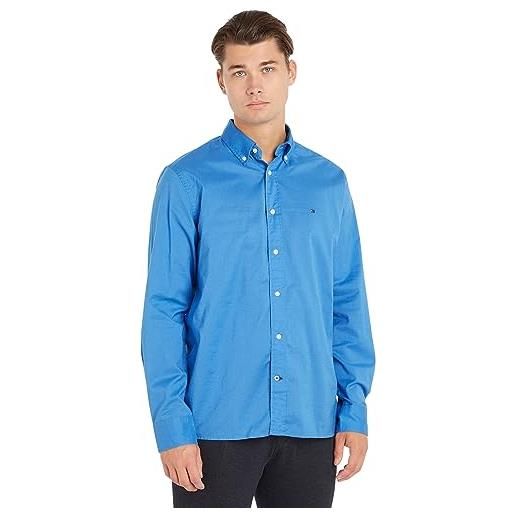 Tommy Hilfiger flex poplin rf shirt mw0mw30934 camicie casual, blu (blue spell), xs uomo