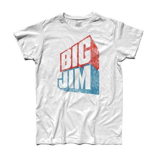 3stylershop t-shirt uomo jim logo - vintage version - giocattoli anni 70 (xl, grigio melange)