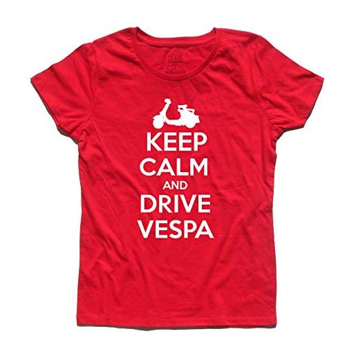 3stylershop t-shirt donna keep calm and drive vespa - mods style