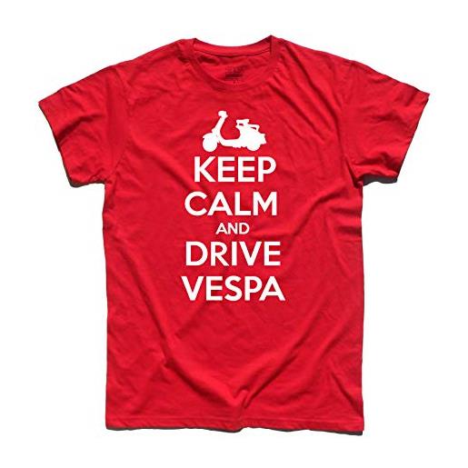 3styler t-shirt uomo keep calm and drive vespa - mods style - linea classic - 100% cotone 185 gr/mq (m, verde)