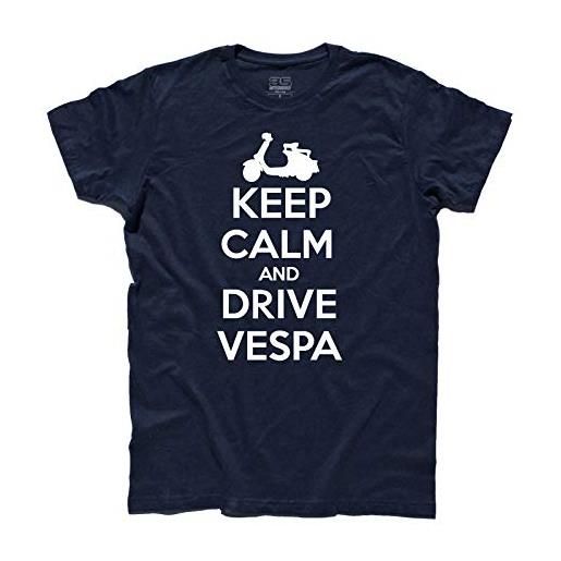 3stylershop t-shirt uomo keep calm and drive vespa - mods style - (l, bordeaux)