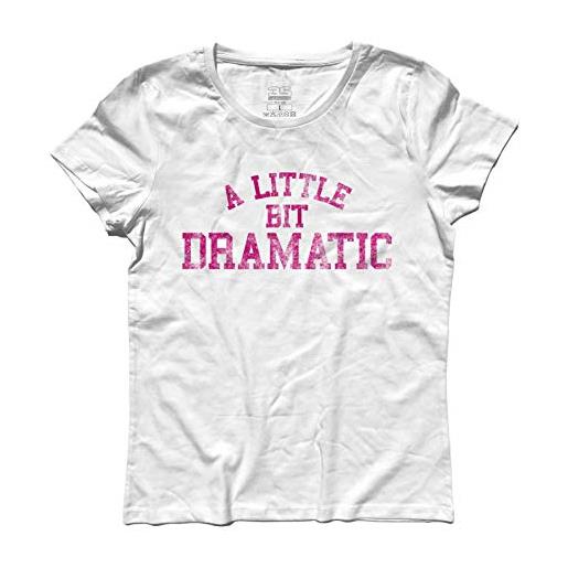 3styler t-shirt donna a little bit dramatic regina george means girls - film cult shirt - linea classic - 100% cotone 185 gr/mq (s, bianco)