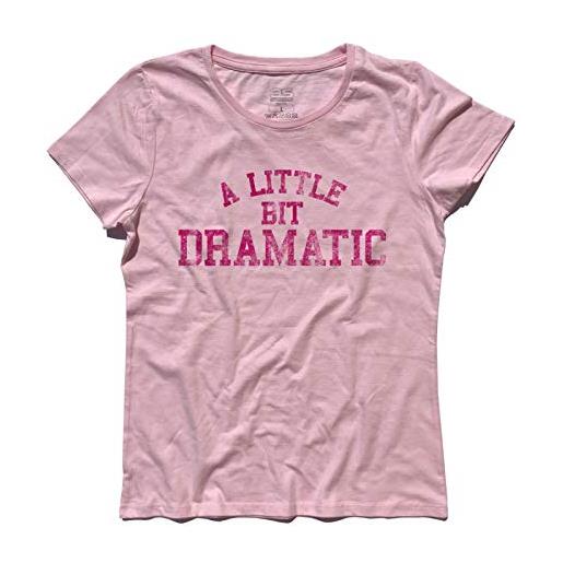 3styler t-shirt donna a little bit dramatic regina george means girls - film cult shirt - linea classic - 100% cotone 185 gr/mq (l, bianco)