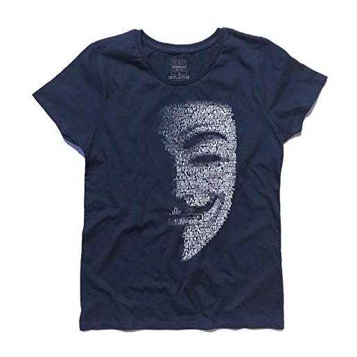 3stylershop t-shirt donna v per vendetta - maschera guy fawkes