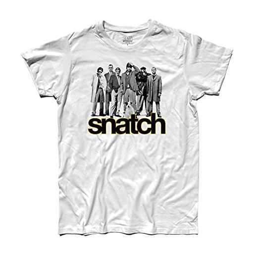 3styler t-shirt uomo snatch - lo strappo - film cult shirt shirt - linea classic - 100% cotone 185 gr/mq (l, bianco)