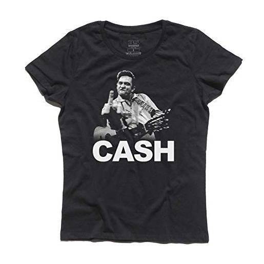 3stylershop women's t-shirt johnny cash - fuck finger