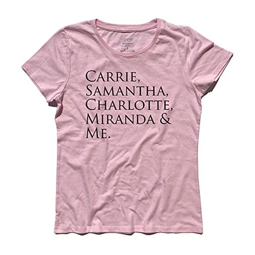 3stylershop t-shirt donna carrie, samantha, charlotte, miranda & me - bradshaw new york manhattan shirt (m, nero)