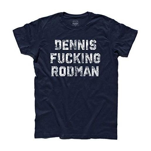 3styler t-shirt uomo dennis fucking rodman - basket pallacanestro shirt - linea classic - 100% cotone 185 gr/mq (l, blu)