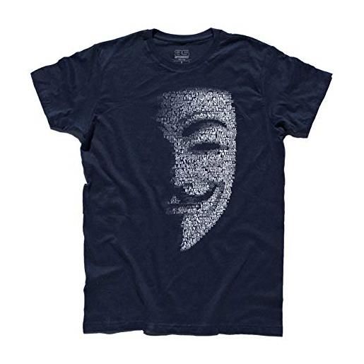 3styler t-shirt uomo v per vendetta - maschera guy fawkes - linea classic - 100% cotone 185 gr/mq (m, verde)