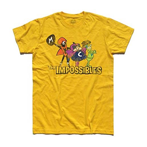 3styler t-shirt uomo gli impossibili - the impossible - coil man, flud man, multi man e big d - cartoni anni 70 - linea classic - 100% cotone 185 gr/mq (m, blu)