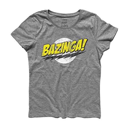 3styler t-shirt donna sheldon the big bang theory cooper - nerd geek shirt - linea classic - 100% cotone 185 gr/mq (xl, grigio melange)