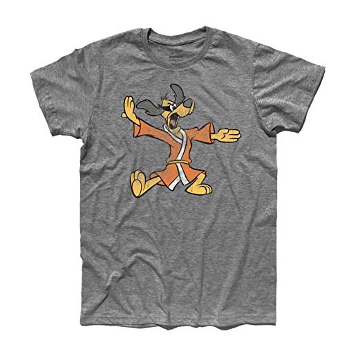 3styler t-shirt uomo la furia di hong kong penrod penry pooch hong kong phooey karate - cartoni anni 70 shirt - linea classic - 100% cotone 185 gr/mq (l, grigio melange)