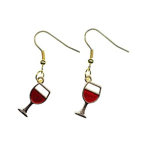 Miniblings orecchini - Miniblings vino bicchiere orecchini bicchiere vino rosso - a mano ho wine party fashion gioielli celebration
