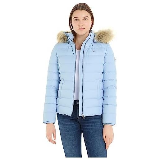 Tommy Jeans tjw basic hooded down jacket dw0dw08588 giacche imbottite, blu (chambray blue), s donna
