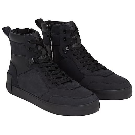 Calvin Klein jeans sneakers vulcanizzate uomo laceup mid scarpe, nero (triple black), 45 eu