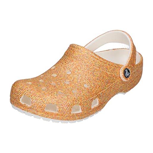 Crocs classic glitter clog - zoccoli, orange sorbet glitter, 